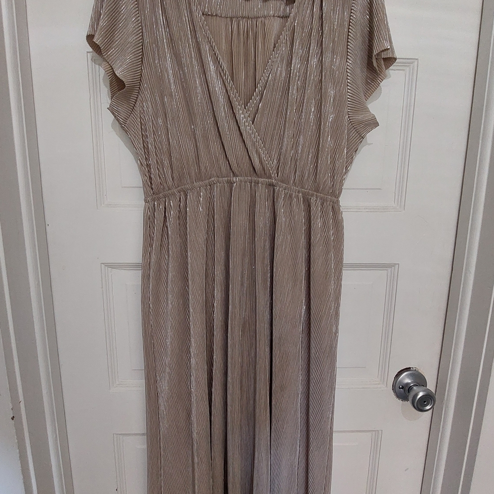 Baltic Born Shimmering Taupe Maxi Dress